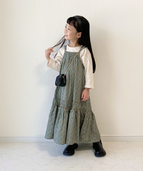 CIAOPANIC TYPY（チャオパニックティピー）の「【KIDS】バティック&ペイズリー柄レーヨンギャザーキャミワンピ（ワンピース・キッズ・オレンジ/ブルー・105/120/140/150）」の15枚目の写真