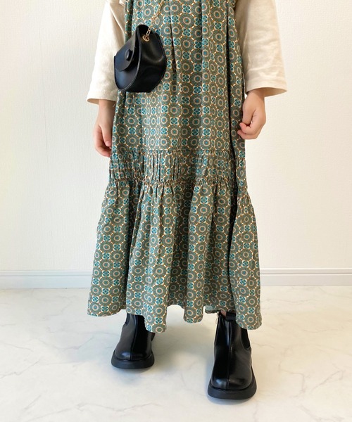 CIAOPANIC TYPY（チャオパニックティピー）の「【KIDS】バティック&ペイズリー柄レーヨンギャザーキャミワンピ（ワンピース・キッズ・オレンジ/ブルー・105/120/140/150）」の19枚目の写真