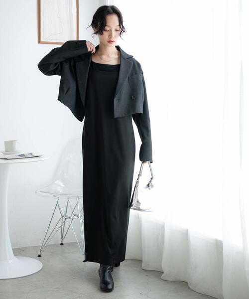 WEGO（ウィゴー）の「WEGO/ショートテーラードジャケット（テーラードジャケット・レディース・ブラック/杢グレー・FREE）」の4枚目の写真