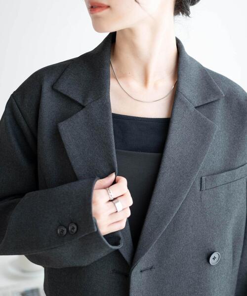 WEGO（ウィゴー）の「WEGO/ショートテーラードジャケット（テーラードジャケット・レディース・ブラック/杢グレー・FREE）」の5枚目の写真