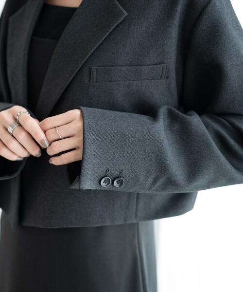 WEGO（ウィゴー）の「WEGO/ショートテーラードジャケット（テーラードジャケット・レディース・ブラック/杢グレー・FREE）」の6枚目の写真