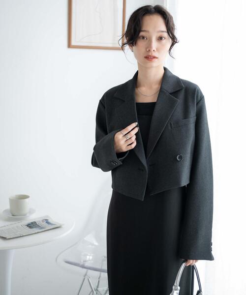 WEGO（ウィゴー）の「WEGO/ショートテーラードジャケット（テーラードジャケット・レディース・ブラック/杢グレー・FREE）」の14枚目の写真
