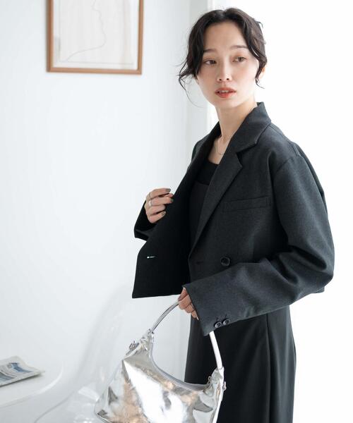 WEGO（ウィゴー）の「WEGO/ショートテーラードジャケット（テーラードジャケット・レディース・ブラック/杢グレー・FREE）」の15枚目の写真