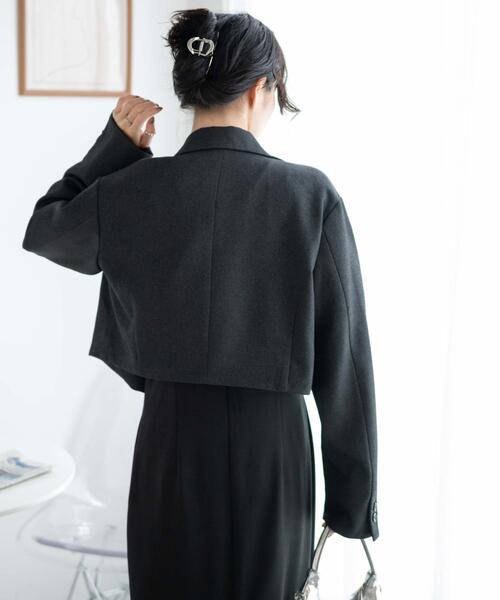 WEGO（ウィゴー）の「WEGO/ショートテーラードジャケット（テーラードジャケット・レディース・ブラック/杢グレー・FREE）」の16枚目の写真