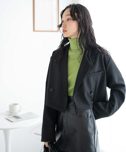 WEGO（ウィゴー）の「WEGO/ショートテーラードジャケット（テーラードジャケット・レディース・ブラック/杢グレー・FREE）」の10枚目の写真