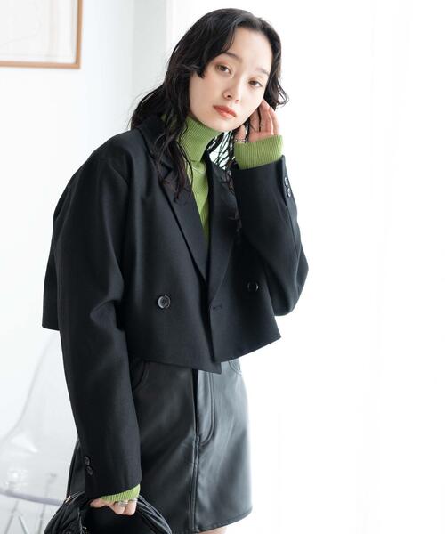 WEGO（ウィゴー）の「WEGO/ショートテーラードジャケット（テーラードジャケット・レディース・ブラック/杢グレー・FREE）」の11枚目の写真