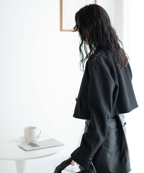 WEGO（ウィゴー）の「WEGO/ショートテーラードジャケット（テーラードジャケット・レディース・ブラック/杢グレー・FREE）」の12枚目の写真