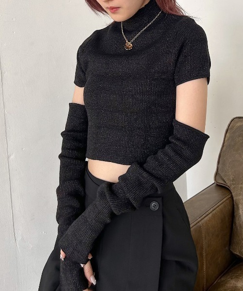 PAGEBOY（ページボーイ）の「2WAYスリーブリブTOPS（ニット/セーター・レディース・ブラック/ブラック系その他/ホワイト系その他・FREE）」の16枚目の写真