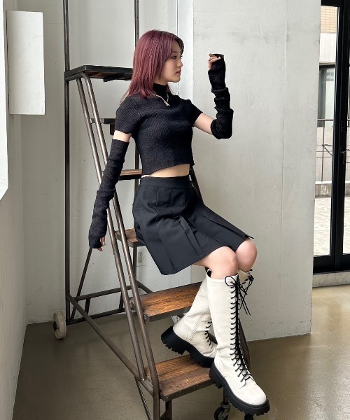 PAGEBOY（ページボーイ）の「2WAYスリーブリブTOPS（ニット/セーター・レディース・ブラック/ブラック系その他/ホワイト系その他・FREE）」の22枚目の写真