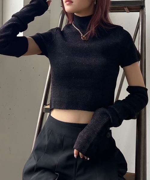 PAGEBOY（ページボーイ）の「2WAYスリーブリブTOPS（ニット/セーター・レディース・ブラック/ブラック系その他/ホワイト系その他・FREE）」の18枚目の写真