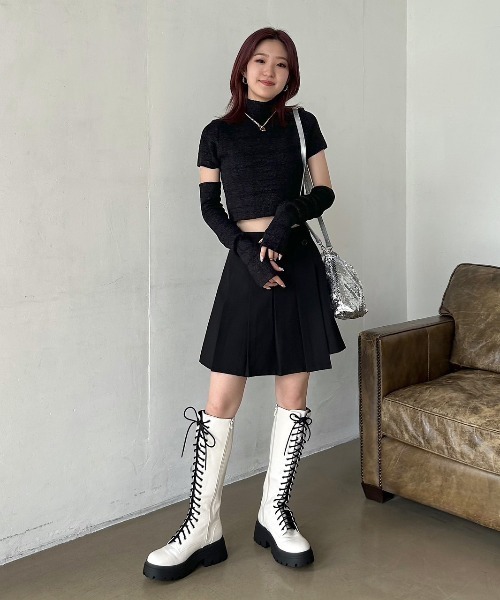 PAGEBOY（ページボーイ）の「2WAYスリーブリブTOPS（ニット/セーター・レディース・ブラック/ブラック系その他/ホワイト系その他・FREE）」の21枚目の写真