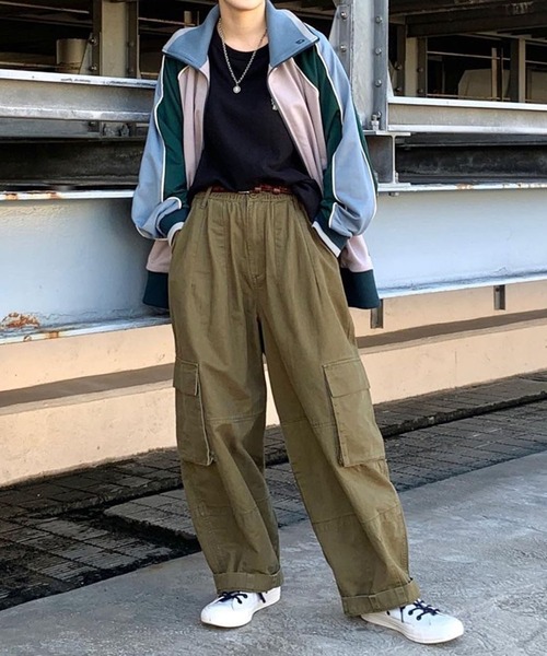 DOUBLE NAME（ダブルネーム）の「パイピングレトロジャージ（ジャージ・レディース・グリーン/スミクロ/ネイビー・FREE）」の4枚目の写真