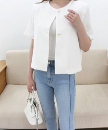 MODE ROBE | ノーカラー半袖ジャケット(テーラードジャケット)