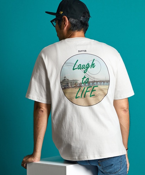 The DUFFER of ST.GEORGE(ザダファーオブセントジョージ)の「OFFSHORE × BLACK LABEL LOGO TEE:オフショア コラボ ロゴ プリントTシャツ(Tシャツ/カットソー・メンズ・ホワイト/ブラック・MEDIUM/X-LARGE/SMALL/LARGE)」の7枚目の写真