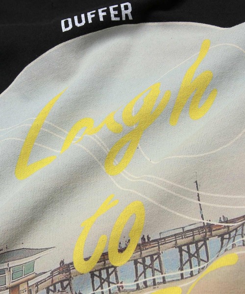 The DUFFER of ST.GEORGE(ザダファーオブセントジョージ)の「OFFSHORE × BLACK LABEL LOGO TEE:オフショア コラボ ロゴ プリントTシャツ(Tシャツ/カットソー・メンズ・ホワイト/ブラック・MEDIUM/X-LARGE/SMALL/LARGE)」の9枚目の写真