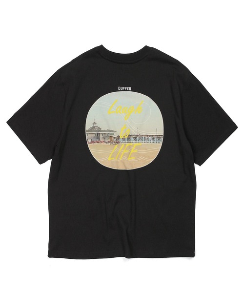 The DUFFER of ST.GEORGE(ザダファーオブセントジョージ)の「OFFSHORE × BLACK LABEL LOGO TEE:オフショア コラボ ロゴ プリントTシャツ(Tシャツ/カットソー・メンズ・ホワイト/ブラック・MEDIUM/X-LARGE/SMALL/LARGE)」の4枚目の写真