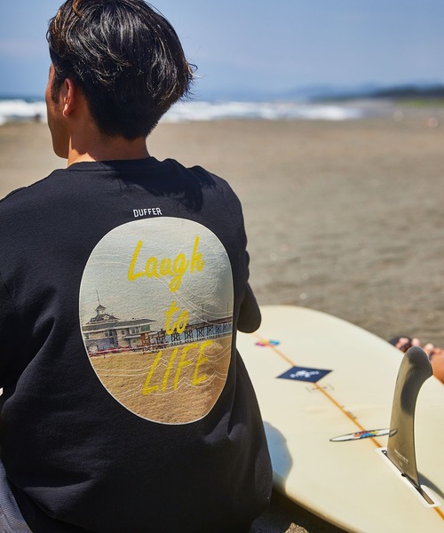 The DUFFER of ST.GEORGE(ザダファーオブセントジョージ)の「OFFSHORE × BLACK LABEL LOGO TEE:オフショア コラボ ロゴ プリントTシャツ(Tシャツ/カットソー・メンズ・ホワイト/ブラック・MEDIUM/X-LARGE/SMALL/LARGE)」の18枚目の写真