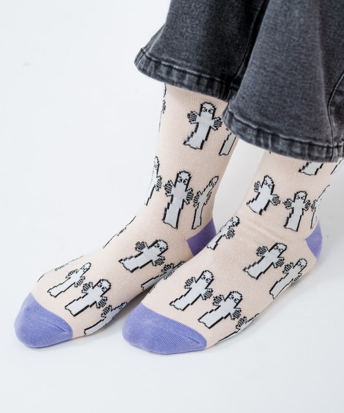 MOOMIN（ムーミン）の「MOOMIN / ムーミン クラシック ソックス 靴下 SOCKS MEN WOMEN NBJ（ソックス/靴下・レディース・ブラック系その他/ライトブラウン/オレンジ/ライトパープル/ライトピンク/ダークブルー/ナチュラル/グレー系その他/アイボリー/ライトブルー/ピンク/ブルー/グレー系その他2/ベージュ/ダークグレー/ブラック/ネイビー/マルーン/ライトグレー/ピンク系その他2/ブラウン/キャメル/パープル/インディゴブルー/オフホワイト/ブラック系その他2/グレー/ブルー系その他/ブルー系その他2/その他1/その他2/その他3/グレイッシュベージュ/ブラック系その他3/ヘザーグレー/ブラウン系その他/ライトベージュ/サーモンピンク/ブラック系その他4/グリーン/ダークネイビー/キナリ/グレー系その他3/ピンク系その他3・L/M）」の20枚目の写真