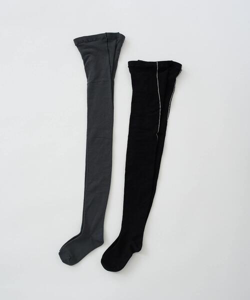 ADIEU TRISTESSE（アデュートリステス）の「バックラインタイツ（タイツ/ストッキング・レディース・チャコールグレー/ブラック・FREE）」の4枚目の写真