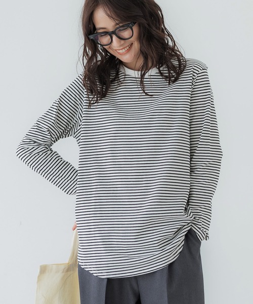 coca(coca)(コカ)の「テールカットコットンカットソー(Tシャツ/カットソー・レディース・ホワイト/その他1/ブラック・L/M)」の3枚目の写真