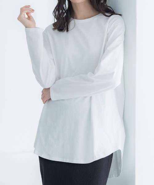 セール】テールカットコットンカットソー（Tシャツ/カットソー