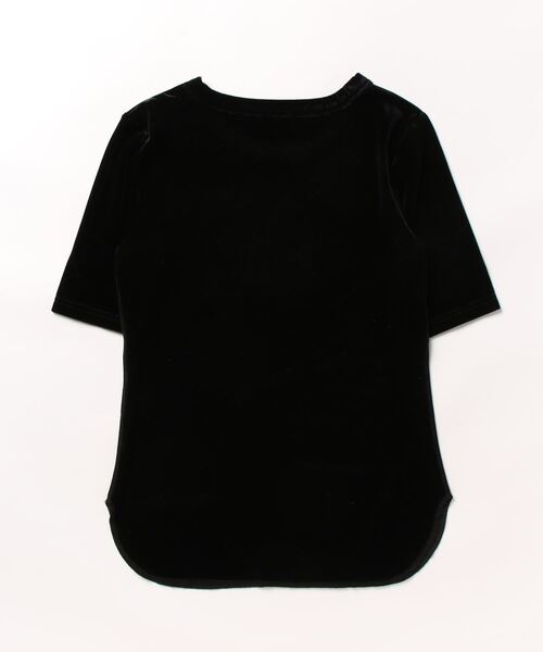 STYLEBLOCK（スタイルブロック）の「ベロアハーフスリーブトップス（Tシャツ/カットソー・レディース・ピンク/ブラック/グリーン/ブルー・M）」の5枚目の写真