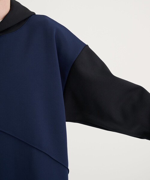 CITY TOKYO（シティトウキョウ）の「切り替えフードプルオーバー（パーカー・メンズ・ネイビー/ホワイト/ブラック・2/3/1）」の11枚目の写真