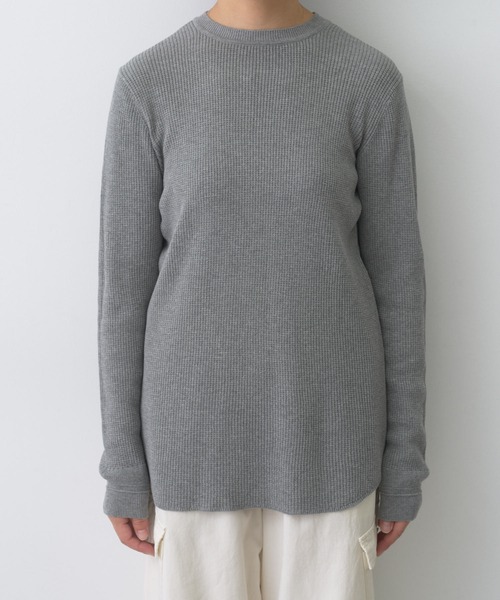 PUAL CE CIN(ピュアルセシン)の「ワッフルニットプルオーバー(Tシャツ/カットソー・レディース・グレイッシュベージュ/グレー/ブラック/オレンジ・FREE)」の18枚目の写真