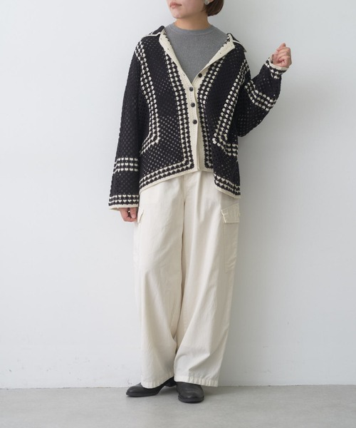 PUAL CE CIN(ピュアルセシン)の「ワッフルニットプルオーバー(Tシャツ/カットソー・レディース・グレイッシュベージュ/グレー/ブラック/オレンジ・FREE)」の10枚目の写真