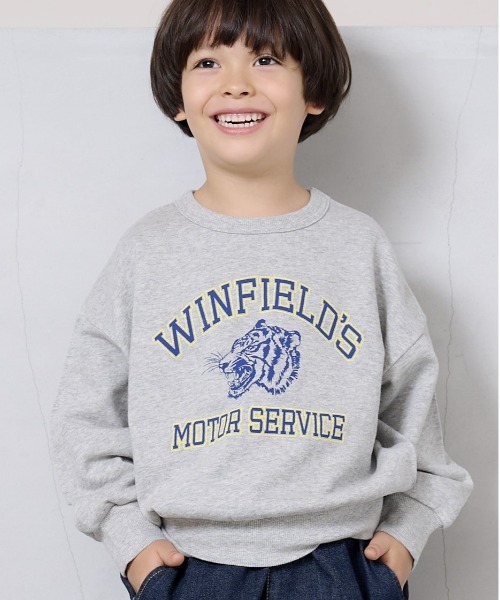 Life Support Products(ライフサポートプロダクツ)の「裏毛ワイドカレッジトレーナー(80~150cm)(スウェット・キッズ・エメラルド/オフホワイト/ブラック/杢グレー/ネイビー/ブルー・100/140/95/150/120/80/110/130/90)」の3枚目の写真