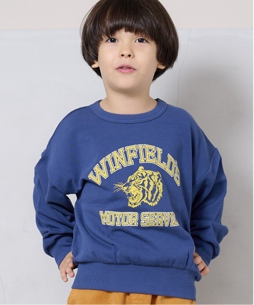 Life Support Products(ライフサポートプロダクツ)の「裏毛ワイドカレッジトレーナー(80~150cm)(スウェット・キッズ・エメラルド/オフホワイト/ブラック/杢グレー/ネイビー/ブルー・100/140/95/150/120/80/110/130/90)」の5枚目の写真