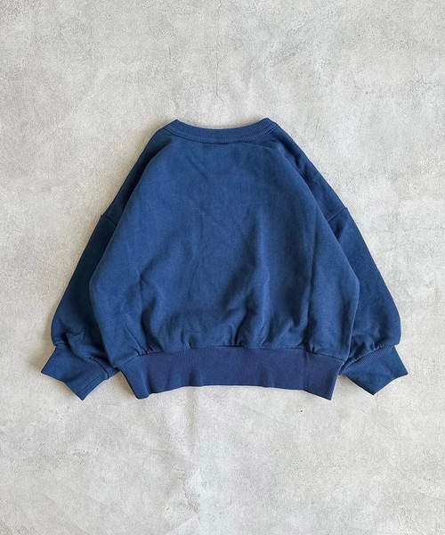 Life Support Products(ライフサポートプロダクツ)の「裏毛ワイドカレッジトレーナー(80~150cm)(スウェット・キッズ・エメラルド/オフホワイト/ブラック/杢グレー/ネイビー/ブルー・100/140/95/150/120/80/110/130/90)」の7枚目の写真