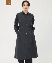 【L】【ウォッシャブル】タスランタイプライターシャツワンピース