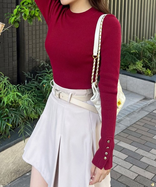 ROYAL PARTY（ロイヤルパーティー）の「ウォッシャブルプチハイネック長袖ニットトップス（ニット/セーター・レディース・ピンク/ボルドー/ブラック/マルチ/オフホワイト・FREE）」の16枚目の写真