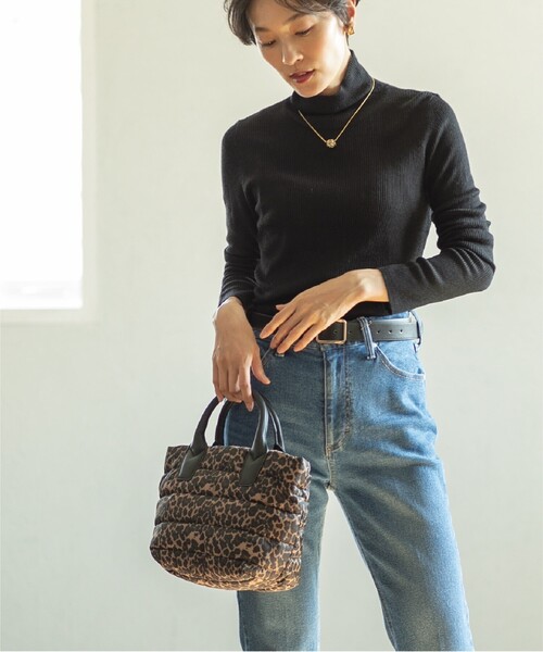 OPAQUE.CLIP（オペークドットクリップ）の「◆【2WAY】ボーダーキルティングミドルトート（トートバッグ・レディース・ダークブラウン系/ブラック/ライトベージュ・00）」の15枚目の写真