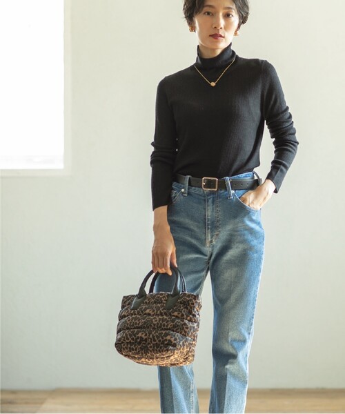 OPAQUE.CLIP（オペークドットクリップ）の「◆【2WAY】ボーダーキルティングミドルトート（トートバッグ・レディース・ダークブラウン系/ブラック/ライトベージュ・00）」の16枚目の写真