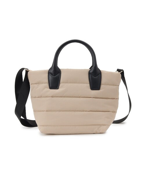 OPAQUE.CLIP（オペークドットクリップ）の「◆【2WAY】ボーダーキルティングミドルトート（トートバッグ・レディース・ダークブラウン系/ブラック/ライトベージュ・00）」の19枚目の写真