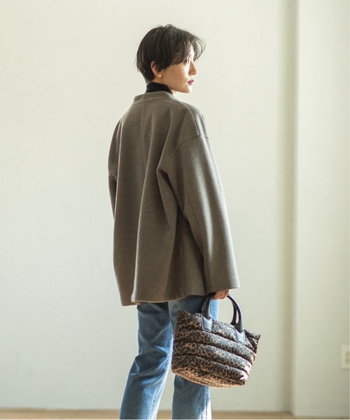 OPAQUE.CLIP（オペークドットクリップ）の「◆【2WAY】ボーダーキルティングミドルトート（トートバッグ・レディース・ダークブラウン系/ブラック/ライトベージュ・00）」の21枚目の写真