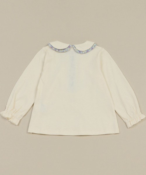 Love&Peace&Money（ラブアンドピースアンドマネー）の「小花柄コンビブラウス（シャツ/ブラウス・キッズ・ライトピンク/キナリ・110cm/130cm/120cm/80ｃｍ/100cm/90cm）」の4枚目の写真