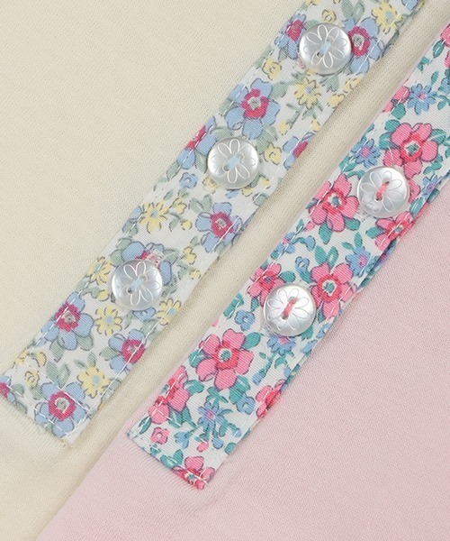 Love&Peace&Money（ラブアンドピースアンドマネー）の「小花柄コンビブラウス（シャツ/ブラウス・キッズ・ライトピンク/キナリ・110cm/130cm/120cm/80ｃｍ/100cm/90cm）」の6枚目の写真