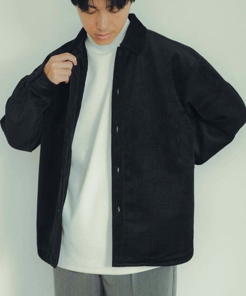 ITEMS URBANRESEARCH（アイテムズ アーバンリサーチ）の「裏フリース ボンディングコーデュロイシャツ（シャツ/ブラウス・メンズ・ブラック/ブラウン/カーキ・LARGE/MEDIUM）」の18枚目の写真