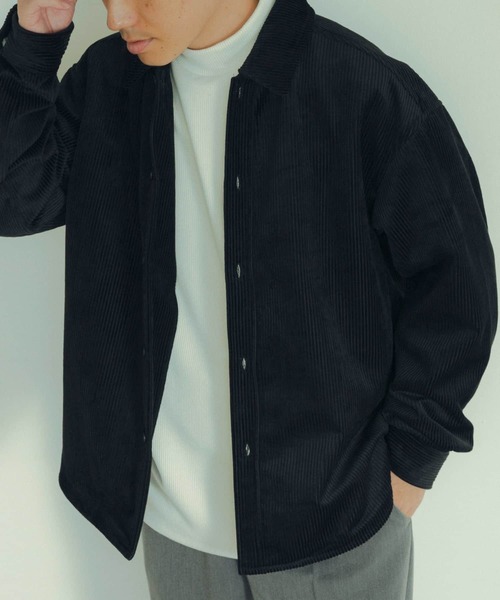 ITEMS URBANRESEARCH（アイテムズ アーバンリサーチ）の「裏フリース ボンディングコーデュロイシャツ（シャツ/ブラウス・メンズ・ブラック/ブラウン/カーキ・LARGE/MEDIUM）」の20枚目の写真