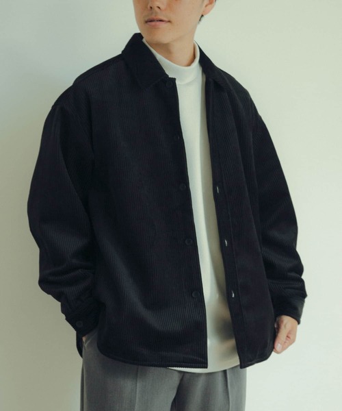 ITEMS URBANRESEARCH（アイテムズ アーバンリサーチ）の「裏フリース ボンディングコーデュロイシャツ（シャツ/ブラウス・メンズ・ブラック/ブラウン/カーキ・LARGE/MEDIUM）」の21枚目の写真