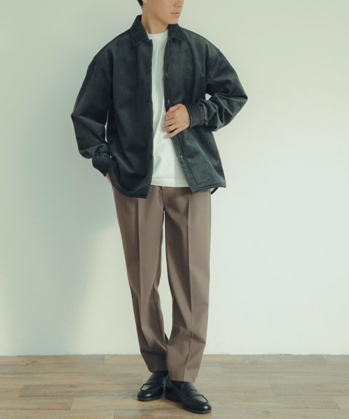 ITEMS URBANRESEARCH（アイテムズ アーバンリサーチ）の「裏フリース ボンディングコーデュロイシャツ（シャツ/ブラウス・メンズ・ブラック/ブラウン/カーキ・LARGE/MEDIUM）」の8枚目の写真