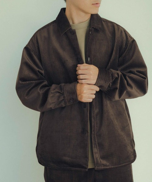 ITEMS URBANRESEARCH（アイテムズ アーバンリサーチ）の「裏フリース ボンディングコーデュロイシャツ（シャツ/ブラウス・メンズ・ブラック/ブラウン/カーキ・LARGE/MEDIUM）」の10枚目の写真