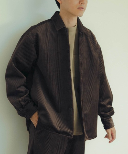 ITEMS URBANRESEARCH（アイテムズ アーバンリサーチ）の「裏フリース ボンディングコーデュロイシャツ（シャツ/ブラウス・メンズ・ブラック/ブラウン/カーキ・LARGE/MEDIUM）」の12枚目の写真