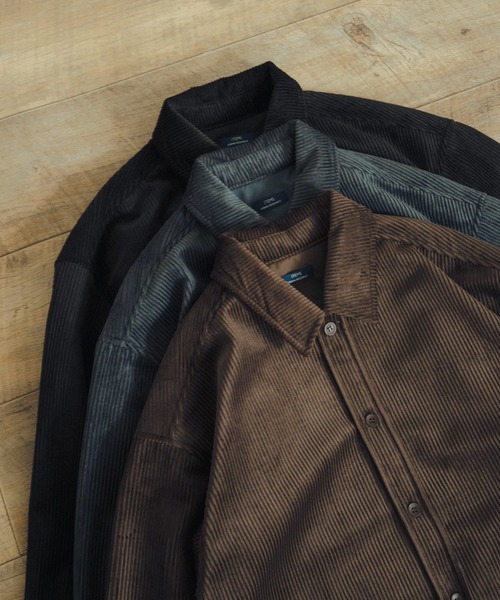 ITEMS URBANRESEARCH（アイテムズ アーバンリサーチ）の「裏フリース ボンディングコーデュロイシャツ（シャツ/ブラウス・メンズ・ブラック/ブラウン/カーキ・LARGE/MEDIUM）」の14枚目の写真