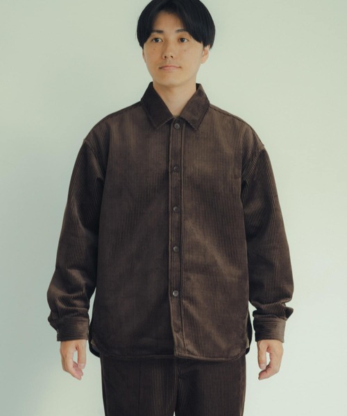 ITEMS URBANRESEARCH（アイテムズ アーバンリサーチ）の「裏フリース ボンディングコーデュロイシャツ（シャツ/ブラウス・メンズ・ブラック/ブラウン/カーキ・LARGE/MEDIUM）」の15枚目の写真