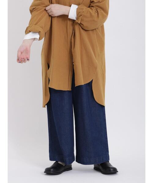 Samansa Mos2（サマンサ モスモス）の「デニムタックワイドパンツ（デニムパンツ・レディース・グレー/ネイビー/ブルー・F）」の3枚目の写真