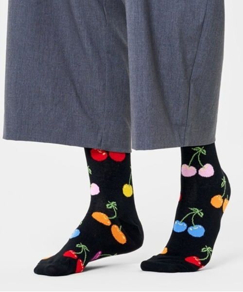 Happy Socks（ハッピーソックス）の「Happy Socks Cherry クルーソックス 10201109（ソックス/靴下・レディース・ネイビー/ブラック・L/M）」の2枚目の写真